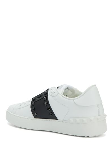 Valentino Garavani Rockstud Untitled Black White Women's Leather Snea - 3
