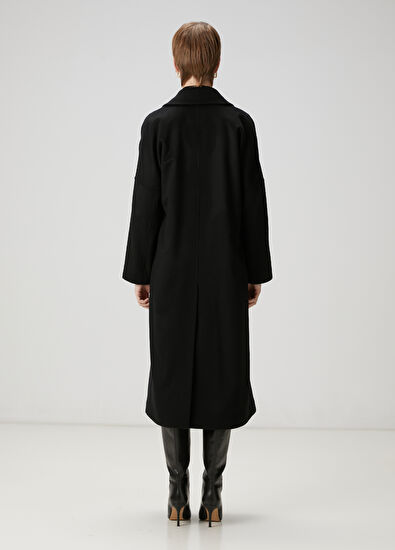 Beymen Club Siyah Kruvaze Kaşmir Palto - 4