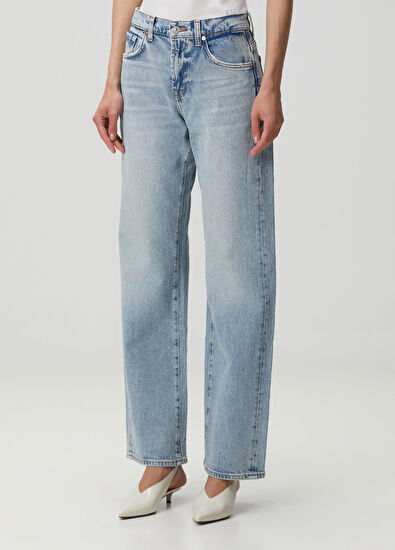 7 For All Mankind Tess Açık Mavi Straight Leg Jean Pantolon - 3