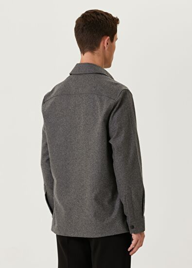 Beymen Club Antrasit İnce Kaşe Yün Dış Gömlek - 5
