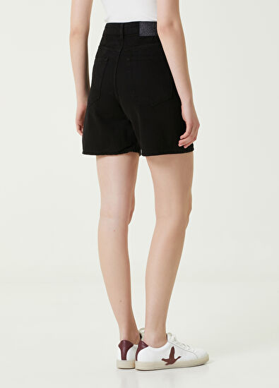 Beymen Club Black High Waist Denim Shorts - 5