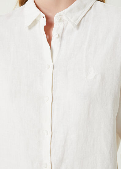 Beymen Club Beyaz Keten Gömlek - 4