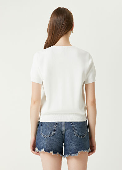 Beymen Club Kırık Beyaz Jakarlı Triko - 6