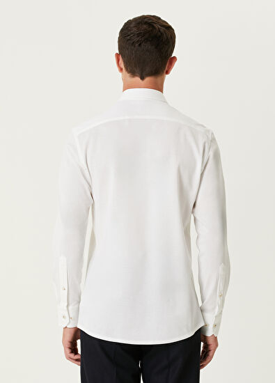 Beymen Club Slim Fit White Stretch Shirt - 5