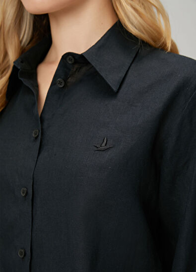 Beymen Club Siyah Keten Gömlek - 7