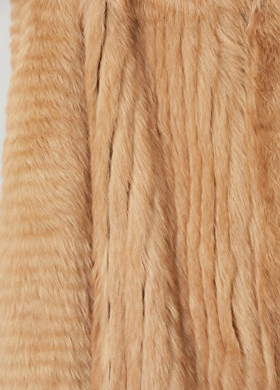 Açık Kahverengi Shearling Kaban - Görsel 7