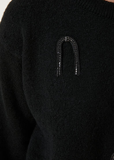 Beymen Club Siyah Taş İşlemeli Kazak - 5