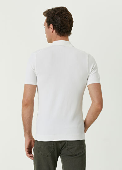 Beymen Club Kırık Beyaz Polo Yaka Kaz Nakışlı T-shirt - 4