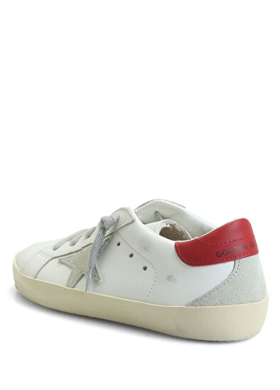 Golden Goose Super-Star Beyaz Kırmızı Çocuk Deri Sneaker - 3