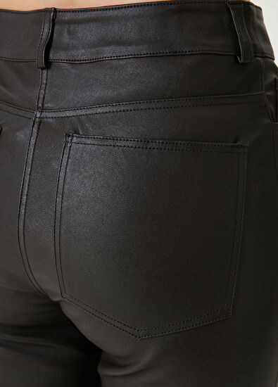 Beymen Club Skinny Fit Brown Leather Pants - 5