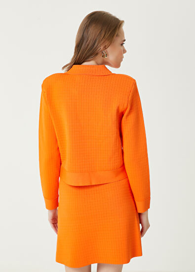 Beymen Club Turuncu Kareli Triko Ceket - 6