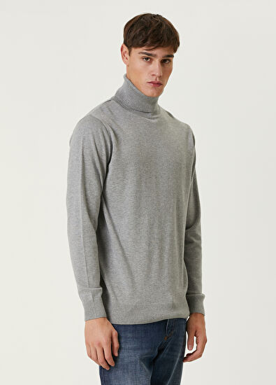Beymen Club Grey Turtleneck Sweater - 3