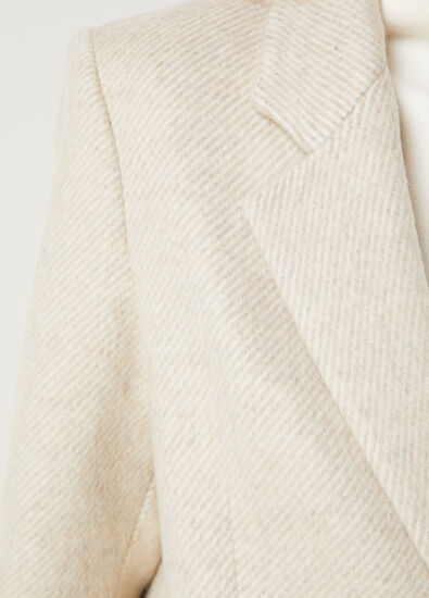 Beymen Club Ecru Patterned Wool Jacket - 5