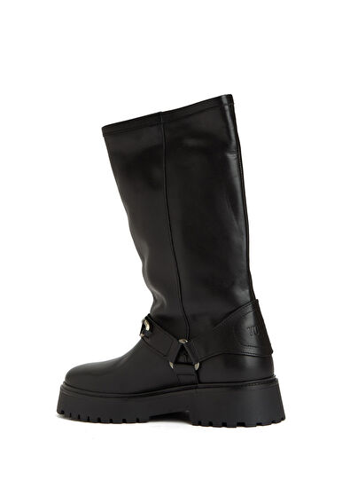 Siyah Kadın Deri Çizme - Görsel 4