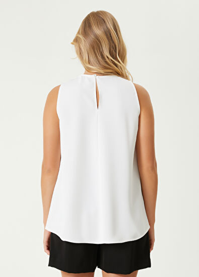 Beymen Club Beyaz Dökümlü Krep Bluz - 6