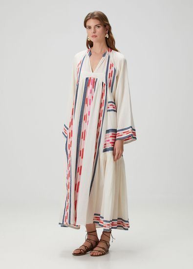 Devotion White Red Patterned Maxi Beach Dress - 3