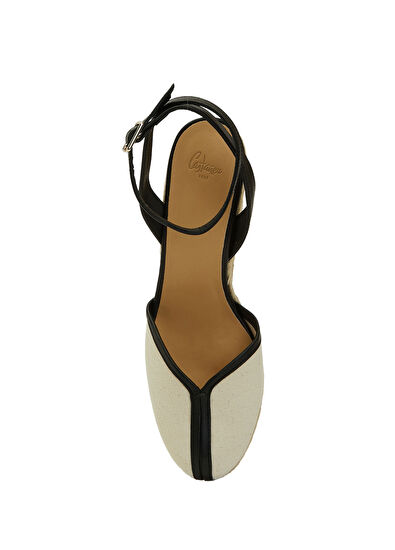 Cecilia Krem Platformlu Kadın Deri Espadril - Görsel 5