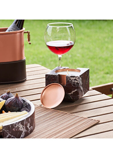 Haus 34 Glow Ela Copper Marble Candle Holder - 5