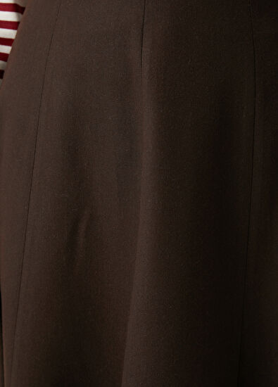 Beymen Club Kahverengi Midi Kloş Etek - 5