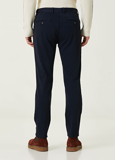 Beymen Club Navy Blue Soft Textured Twill Chino Trousers - 3