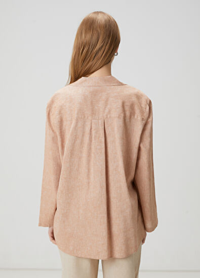 Beymen Club Açık Kahverengi Keten Gömlek - 4