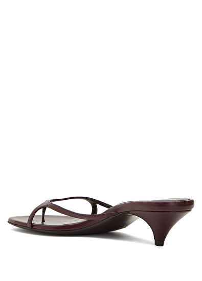 Khaite Mila Burgundy Women's Leather Slippers - 3