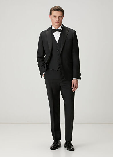 Beymen Club Black Vest Detailed Wool Tuxedo - 6