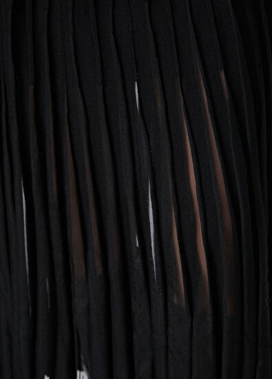 Beymen Club Black Pleated Midi Knit Skirt - 7