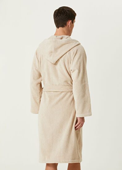 Beymen Home Bej Kapüşonlu Bornoz - 4