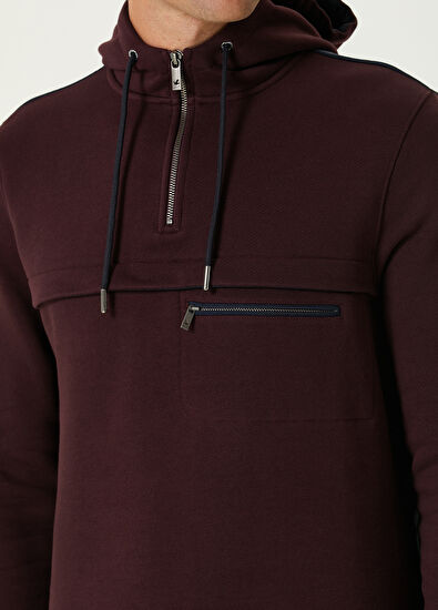 Beymen Club Burgundy Hooded Sweatshirt - 6