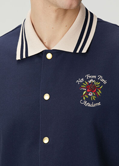 Drôle De Monsieur Lacivert Polo Yaka Kısa Kollu Triko - 5