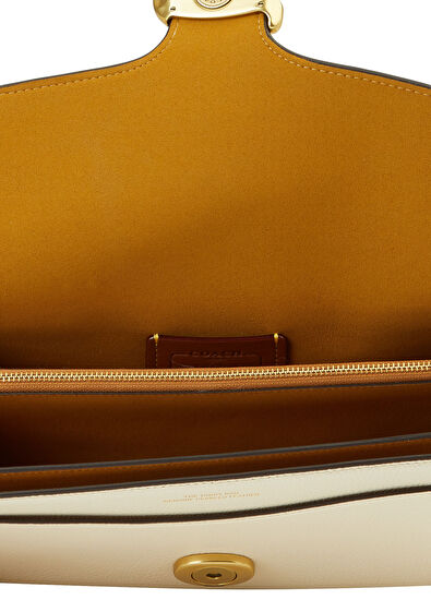 Tabby Kırık Beyaz Kadın Deri Omuz Çantası - Görsel 6