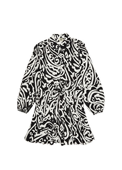 Beymen Club Siyah Beyaz Mini Elbise - 7