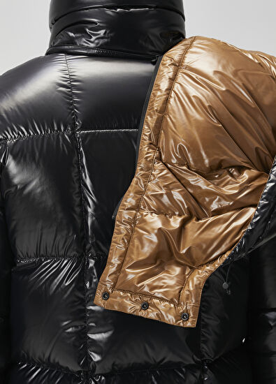 Siyah Kapüşonlu Puff Mont - Görsel 8