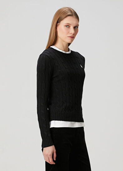 Siyah Saç Örgü Triko - Görsel 4