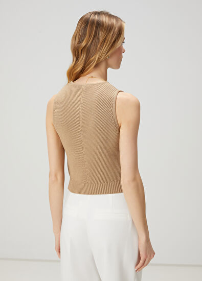 Beymen Club Bej Simli Triko Atlet - 6