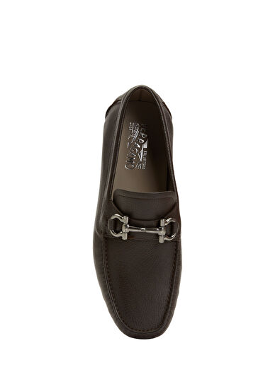 Kahverengi Logo Tokalı Erkek Deri Driver - Görsel 5