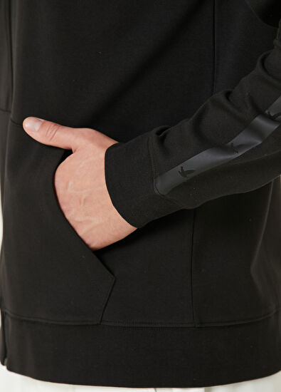 Beymen Club Siyah Kapüşonlu Şerit Kuş Baskılı Sweatshirt - 7