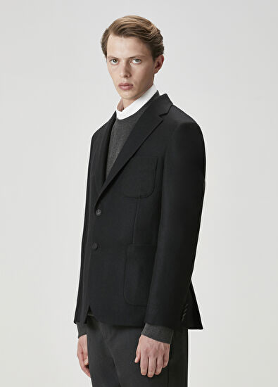 Beymen Club Siyah Yün Kaşe Blazer - 4