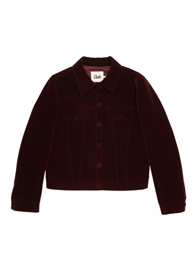Beymen Club Bordo Kadife Trucker Ceket - 7