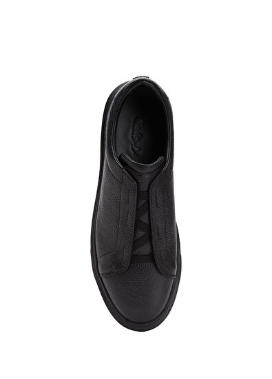 Beymen Club Black Elastic Men's Leather Flotter Sneakers - 4