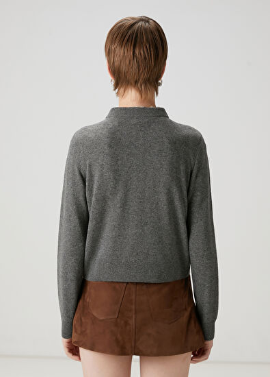 Beymen Club Gray Melange Wool Knitwear - 5