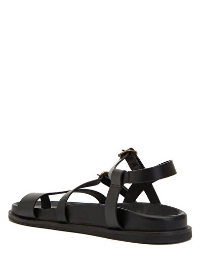 Beymen Club Black Amorphous Buckles Women's Leather Sandals - 3