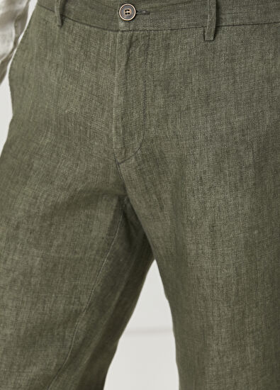 Beymen Club Khaki Linen Trousers - 4