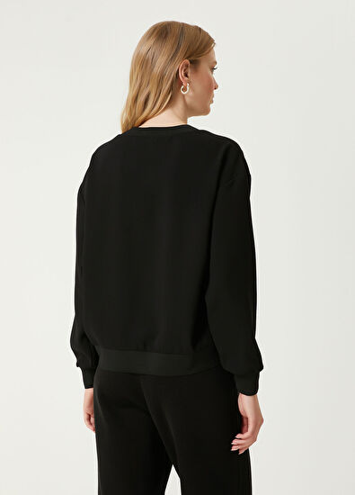 Beymen Club Siyah İşlemeli Logolu Krep Bluz - 6