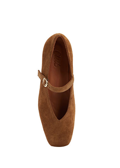 Beymen Club Light Brown Leather Ballet Flats - 4