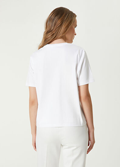 Beymen Club Beyaz Logo Detaylı T-shirt - 6