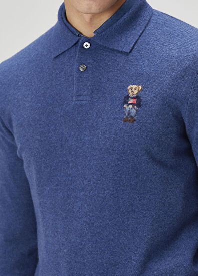 Polo Ralph Lauren Lacivert Polo Yaka Kaşmir Triko - 5