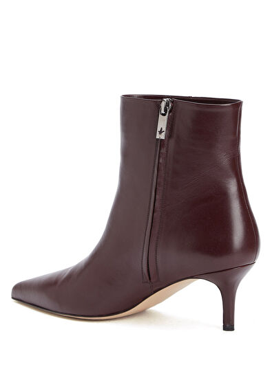 Beymen Club Burgundy Kitten Heel Women's Leather Boots - 3