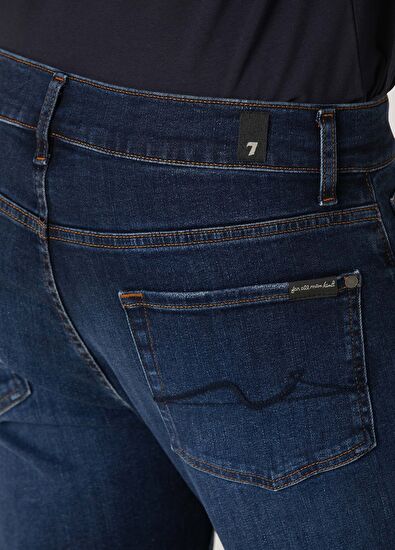 7 For All Mankind Slimmy Tapered Koyu Mavi Jean Pantolon - 5